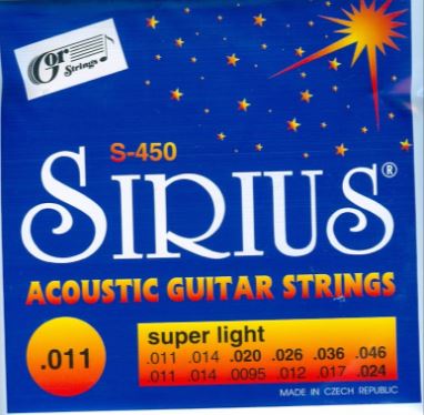 Struny Sirius 450 pro 12strunnou kytaru, super light, .011