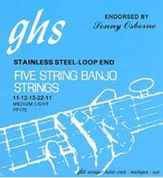 GHS struny pro banjo 5strunné .011" medium light