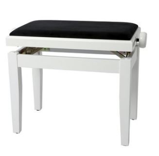 Gewa lavička pro piano - bílá, černý sedák, lesk