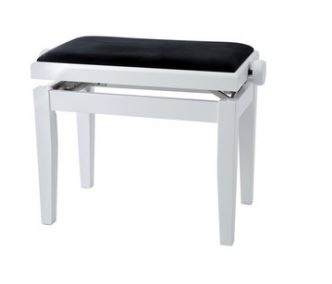 Gewa lavička pro piano - Deluxe, bílá, matná, černý sedák
