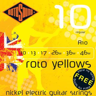 Struny na elektrickou kytaru Rotosound Yellow, 010