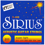 Struny Sirius 400, kovové pro akustickou kytaru, Super Light .011
