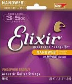 Struny na akust. kytaru (jumbo) ELIXIR - NANOVEB, Light, .012 - .053