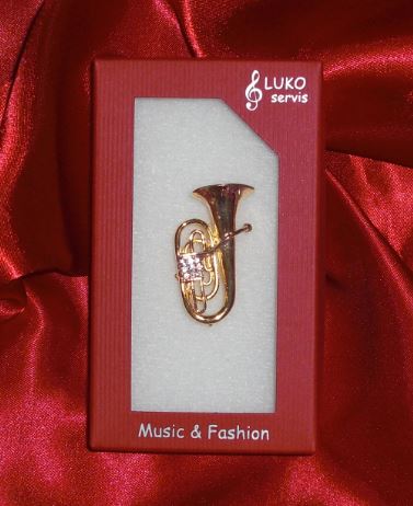 Brož tuba - zlatá 