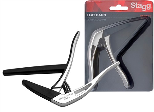 Plochý kapodastr ("trigger") Stagg SCPX-FL CR