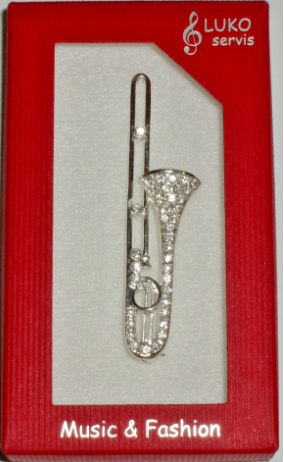 Brož pozoun - stříbrný (6,5 cm)